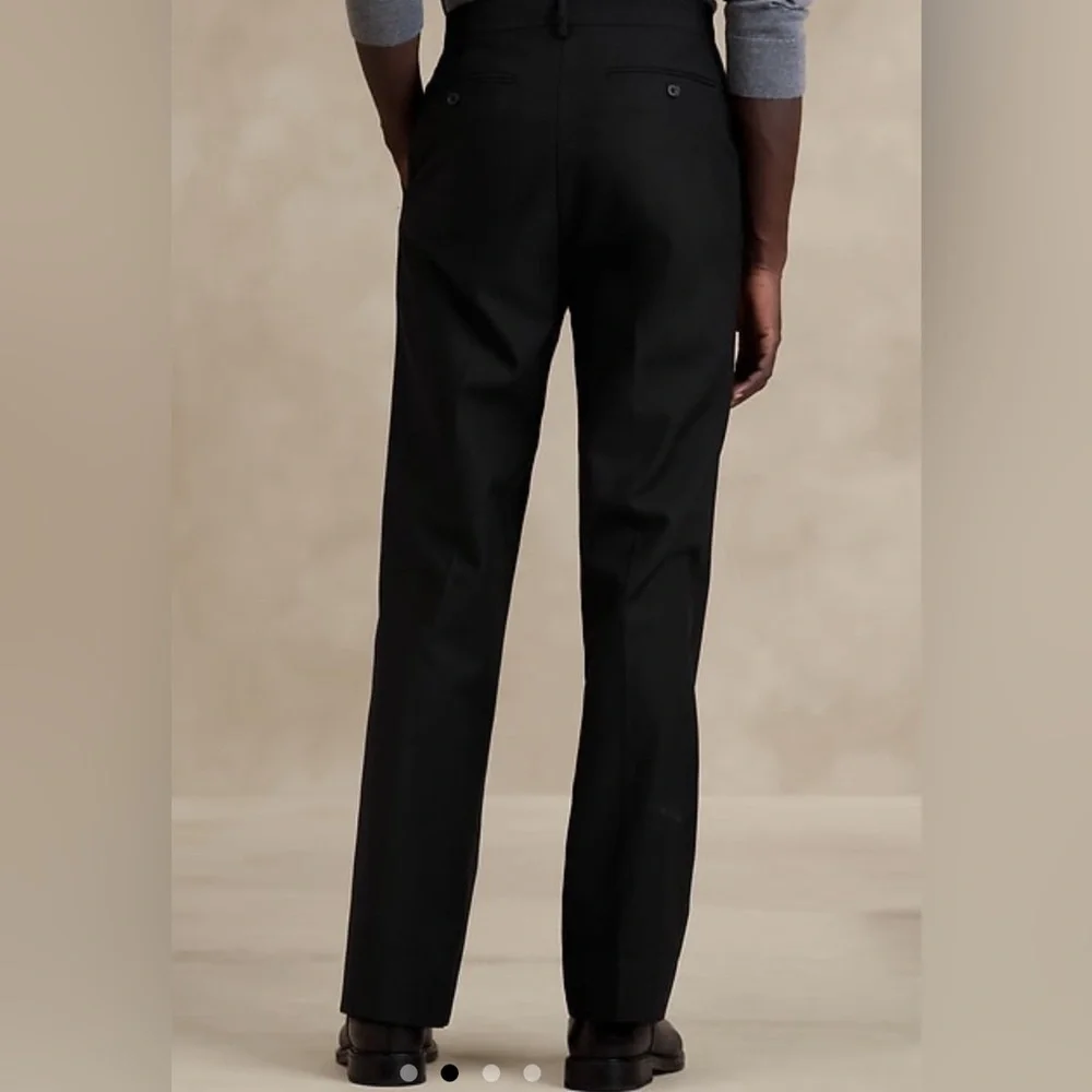 NWT Banana Republic Men’s Barthes Italian Wool Black Straight Pants Size 38